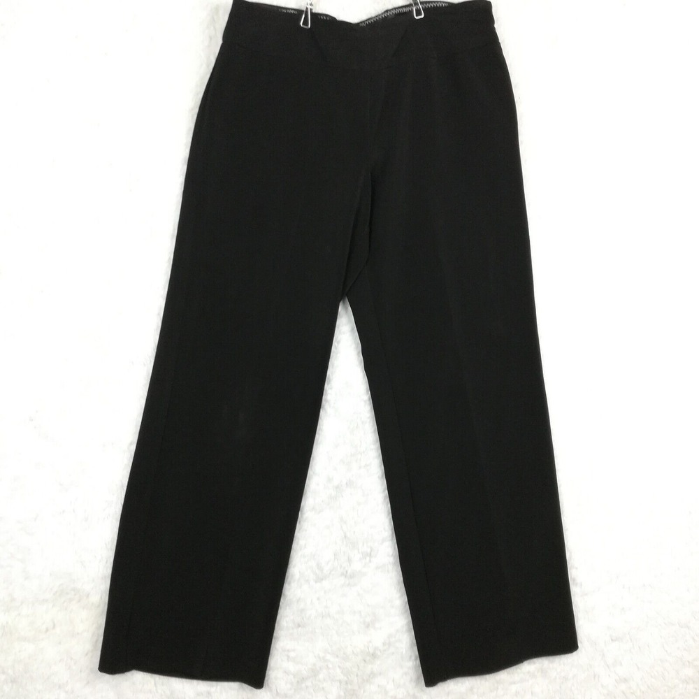 White House Black Market Womens Pants Trouser Wide Leg Black Dress Formal 14